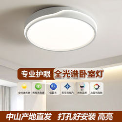Round Master Bedroom Lamp with Remote Control, Living Room Ceiling Lamp, Balcony Cream Style Eye Protection Full Spectrum Zhongshan Led Lighting