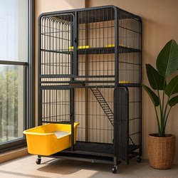 Cat Cage for Home Use, Indoor Cat Litter Box and Cat Bed Integrated, Foldable Extra-Large Cat House That Doesn'T Take up Space
