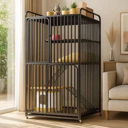 Cat Cage with Extra-Large Free Space for Home Use, Indoor Cat Villa, Reinforced and Sturdy, Specially Designed for Raising Cats, with a Toilet, Cat House