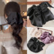 French temperament satin skirt ponytail grabber women's 2025 new high-end hairpin back head clip headwear