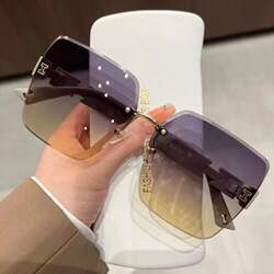 2026 New Korean Style Trendy Large Face Slimming Sunglasses for Women, High-End Uv Protection Sun Protection Large Frame Sunglasses