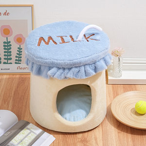 
Milk Cup Cat House Winter Warmth Four Seasons Closed Cat Bed House Winter Dog House Pet Warming Supplies