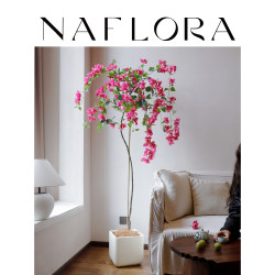 Na's Flower Room Artificial Potted Plant Large Bougainvillea Tree Floor-Standing Decoration Living Room Sofa Artificial Green Plant Decoration
