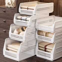 Drawer-Type Wardrobe Partition Shelf, Home Storage Organizer, Bedroom Dormitory Wardrobe Clothing Divider and Organizer Shelf