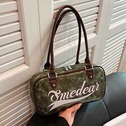 New Style Women's Bag, Fashionable and Versatile, Shoulder Underarm Bag, Retro Fashion Trend, Niche Design, Boston Bag, Black