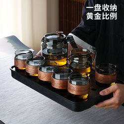 Glass Tea Set for Home Use, Teapot, Tea Tray, Drinking Cups, Large Capacity for Entertaining Guests, 2025 New Model, Light Luxury, High-End