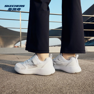 
Skechers Skechers girls 2026 new classic white shoes lightweight breathable mesh Velcro body training shoes