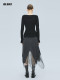 ICEDUST Winter Series Silver Onion Lace Splicing Irregular Design Mid-length Skirt for Women