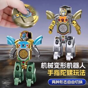 New Deformation Robot Fingertip Gyro Finger Rotation Transformation Two-in-1 Boy Decompression Artifact Deformation Toy