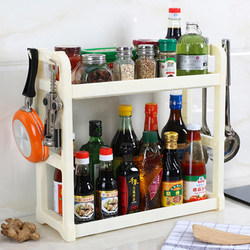 Kitchen Storage Rack, No-Drill Spice Rack, Oil, Salt, Sauce, Vinegar Organizer, Knife Holder, Freestanding Chopsticks and Knife Utensils