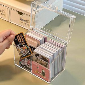 Japanese card storage box transparent desktop business card, debris, small card box plastic card office finishing box
