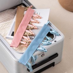 Portable Fabric Folding Clothes Hanger for Travel, Business Trips, Drying Clothes, Clothespins, Hotel Travel Clothes Rack