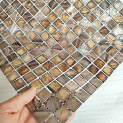 Sunny Day Dyed Coffee-Colored Shell Mosaic Background Wall Stickers Self-Adhesive Modern Minimalist Bathroom Bar Counter Tiles
