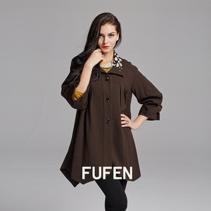 
New autumn loose slim mid-length coat with a quarter-sleeved middle-aged women's jacket D-1962