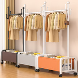 Clothes Rack, Floor-Standing Bedroom Household Clothes Rack, Multi-Functional Storage Rack, Movable Clothes Drying Rack, Clothes Hanging Rack