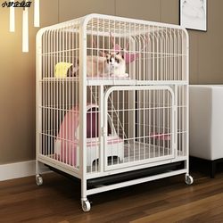 Cat Villa for Home Use with Indoor Toilet, Large Free Space, Two-Story Cat Nest, Cat House, Cat Cage, Two Floors