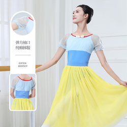 Teacher-Style Snow White Dance Costume for Adult Women, Ballet Costume, Body Training Suit, Chinese Dance Gymnastics Suit