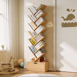 Simple Bookshelf Storage Rack, Floor-Standing, for Living Room, Home Use, Student Tree-Shaped Creative Wall-Mounted Storage Organizer, Small Bookcase