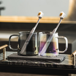 Washbasin Household Light Luxury Glass Mouthwash Cup Set Hotel and B&B Heat-Resistant Drinking Cup Toothbrushing Cup Couple Cup