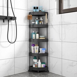 Bathroom Storage Rack, Toilet Bathroom No-Drill Storage Shelf, Washroom Floor-Standing Triangular Storage Rack