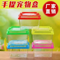 Goldfish Tank Plastic Transport Box Turtle Tank Pet Breeding Hamster Box Reptile Satchel Large, Medium and Small Transparent Box