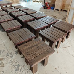 Outdoor Anti-Corrosion Solid Wood Table, Sun-Proof, Waterproof, Rain-Resistant, Popular Table for Camping, Hot Pot, Cultural Tourism, Tables and Chairs Available in Multiple Colors