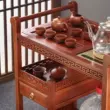 Xe đẩy trà gỗ hồng sắc bàn trà di động và ấm đun nước tích hợp bàn trà ban công phòng khách và xe đẩy trà cho hộ gia đình nhỏ 