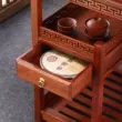 Xe đẩy trà gỗ hồng sắc bàn trà di động và ấm đun nước tích hợp bàn trà ban công phòng khách và xe đẩy trà cho hộ gia đình nhỏ 