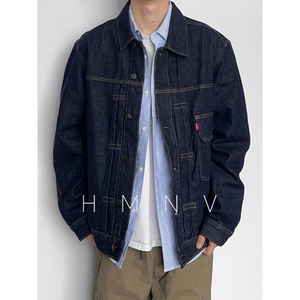 HMN Studio Japanese retro workwear denim jacket men's spring and autumn trendy brand loose and versatile casual jacket top