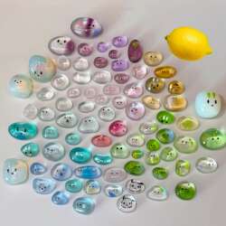 Cute Pet Stone Colorful Dopamine Stone Pet Handmade DIY Creative Ornaments Glow-In-The-Dark Resin Small Accessories