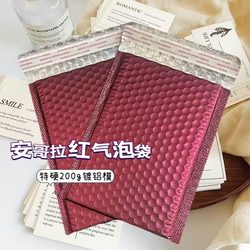Angora Red Bubble Bags for Card Packaging, High-Value Envelope Bags, Airplane Box Album Packaging Bags, Clothing Courier Bags