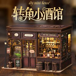 Hot-Selling Corner Tavern Hand-Assembled Cabin DIY Miniature Model 3D Creative Puzzle New Year Gift
