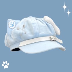 Japanese-Style Cat Ear Beret for Women, Two-Dimensional Sweet and Cool Soft Cute Octagonal Hat, Otaku Trendy Hat for Women, Versatile