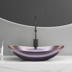 Silver-Purple Ingot-Shaped Countertop Ceramic Washbasin Single Basin Face Wash Basin Home Art Basin Simple Design Basin