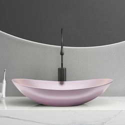 Ice Rose Pink Ceramic Countertop Washbasin Single Basin Face Wash Basin Home Art Basin Simple Design Basin