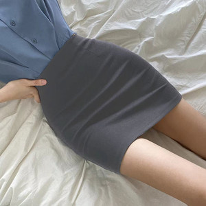 Suit gray bag hip skirt professional OL half -body skirt women's tight bag one step work short skirt high -waisted skirt