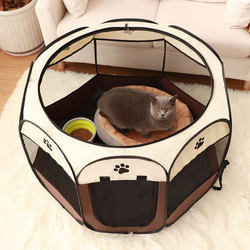 Pet Tent, Octagonal Cage, Fence, Cat Cage, Foldable Cat Cage, Extra-Large Household Cat Nest, Suitable for All Seasons, Cat Maternity Room