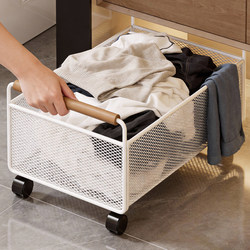 Dirty Clothes Basket under Bathroom Cabinet, Household Dirty Clothes Storage Basket with Wheels, Waterproof Laundry Basket, Storage Basket