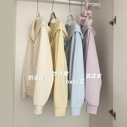 Early Spring Jacket for Women, Spring Hooded Sweatshirt, 2026 New Spring Outfit, Fleece-Lined Cardigan, Korean Style, Lazy Style Top