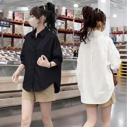 Black Shirt for Women, High-End, Light Luxury, Age-Reducing, Stylish, 2026 New Style, Layering Shirt, Loose Short-Sleeved Top