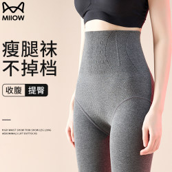 Catman Gray Pantyhose for Women, Autumn and Winter Outerwear, 2025 New High-Waisted Tummy Control, Non-Slip, Pressure Slimming Leggings