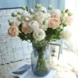 3 đầu hoa mẫu đơn mô phỏng hoa mẫu đơn hoa hồng trà hoa hồng hoa lụa hoa nhân tạo bảng trưng bày hoa nhân tạo hoa trang trí giả hạc chumoray dây hoa giả trang trí Cây hoa trang trí