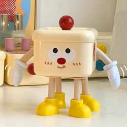 Cute Cream-Style Storage Box Dormitory Dressing Table Multifunctional Desktop Cosmetics Lipstick Puff Makeup Sponge Box