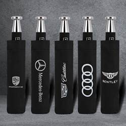 Same Model as Rolls-Royce Umbrella, 10-Rib Automatic Folding Black Coating Sun Protection Umbrella, Mercedes-Benz 4S Store Car Logo Umbrella