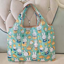 Labubu Cartoon Eco-Friendly Bag Foldable Shopping Bag Supermarket Grocery Bag Shoulder Tote Bag Waterproof Storage