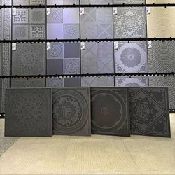 New Chinese-Style Courtyard Antique-Style Full-Ceramic Floor Tiles, Non-Slip and Wear-Resistant Tiles, Fired Ecological Paving Stones, Decorative Mosaic Retro Tiles