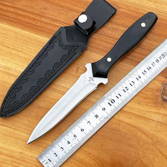 Outdoor Swiss Army Knife Portable Knife for Self Defense, Cold Weapon, Fruit Knife with Cutting Edge, Straight Knife for Protection, Cool Small Knife