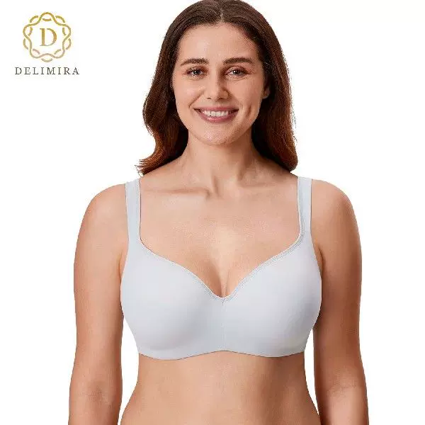 DELIMIRA Women's Balconette Bra Plus Size Seamless Full Coverage