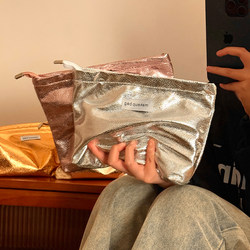 Flashy Hand-Held Cosmetic Bag for Women, Portable, Large Capacity, 2025 New Model, High-End Makeup and Toiletry Storage Bag, Small