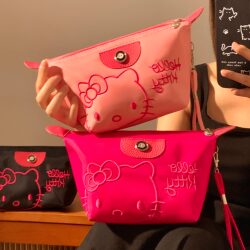 Cute Cat Cosmetic Bag for Women, Portable Large-Capacity Travel Toiletry Bag, Small Bag Storage Bag